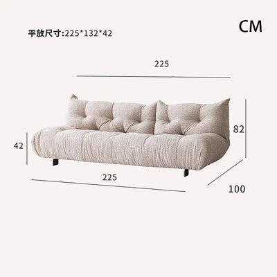 Alpaca Velvet Creamy Style Sofa Bed Foldable for Small Rooms Multifunctional for Lounging Sleeping Lazy Comfort Furniture FYLS