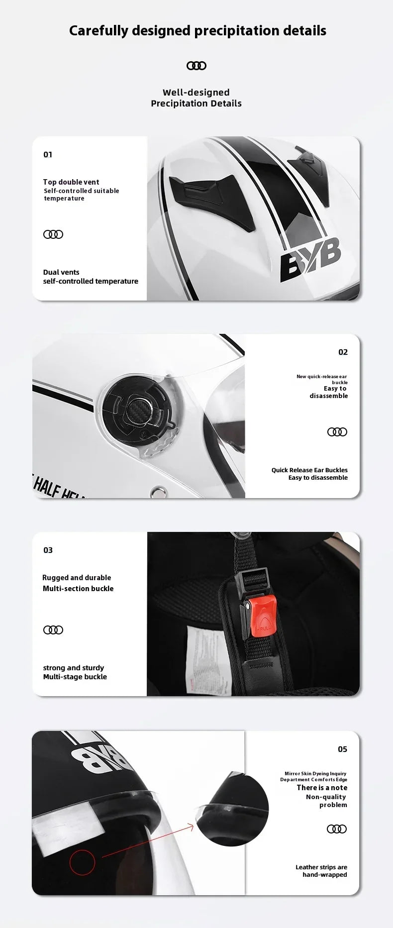 Motorcycle Equipments Open Face Helmet For Men Women Dual Lens Sun Visor Face Shield Top Lightweight Scooter Retro 3/4 Headwear