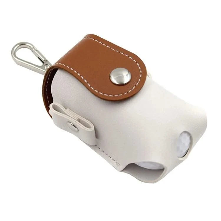 Golf Ball Mini Bag PU Leather with Golf Tees Golf Ball Pouch Hang on Waist Bag Golf Belt Gift for Husband Golf Sport Accessories