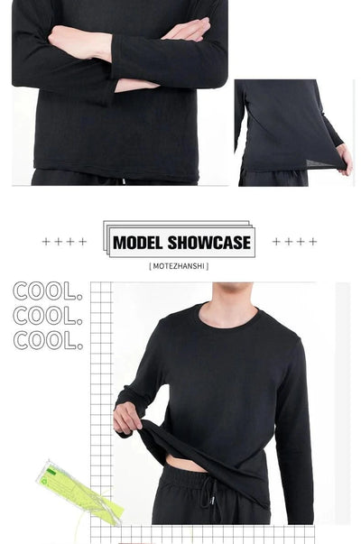 Men's Casual Round Neck Cotton Moisture Wicking Long Sleeve T Shirts | Tees | Tanks | White, Black Undershirts Loose Fit