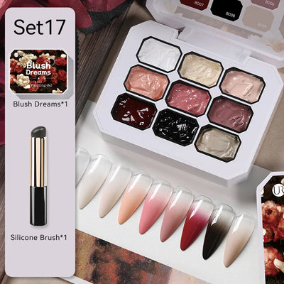 UR SUGAR 4 In 1 Pat Painting Gel Nail Polish Set 9 Colors Semi Permanent Soak Off UV LED Nails With Sponge Gradient For Nail DIY