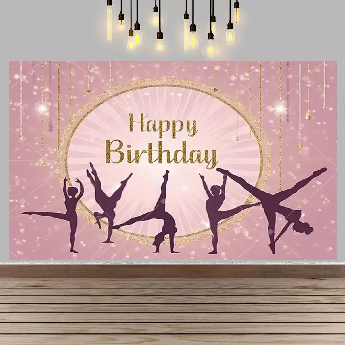 Gymnastics Theme Birthday Decor Backdrop Gymnastics Movement Flip Jump Play Falling Party Supplies Photography Backdrop