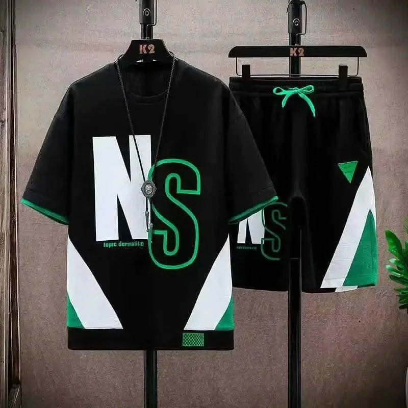 Casual Gradient Men Set T-Shirt Summer