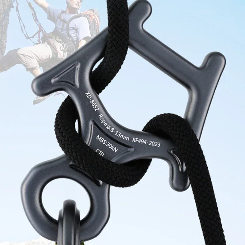 Aluminum Alloys Downhills Descender Rappel Belays Abseiling Mountaineering Device for Rock Climbing and Succour