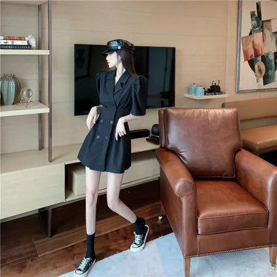 Dresses for Chic and Elegant Ladies Vintage Trend Women's Summer Suit Dress 2024 Black New Hit Sexy Casual Korean Party Fashion