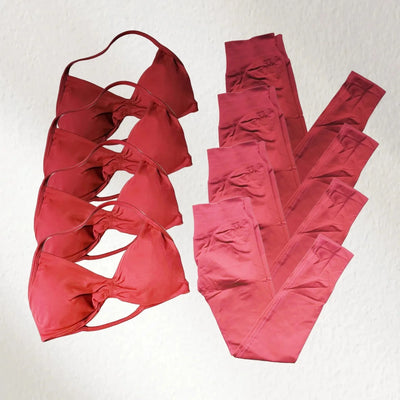 2-Piece Yoga Set 2025 Summer Yoga Set Gym Women's Yoga Fitness Set Hip Pants Neck Bra Pilates Set Multi-color No Printing