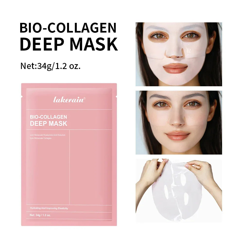 4Pcs Bio-Collagen Deep Face Mask Shrink Pores Deep Hydrating Overnight Mask Moisturizing Refreshing Brightening Face Skin Care