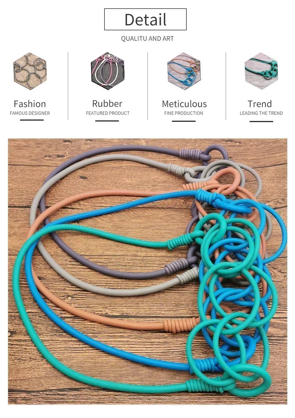 Barwodo new rubber chain necklace for women simple handmade elasticity jewelry sweater chains party accessories luxury