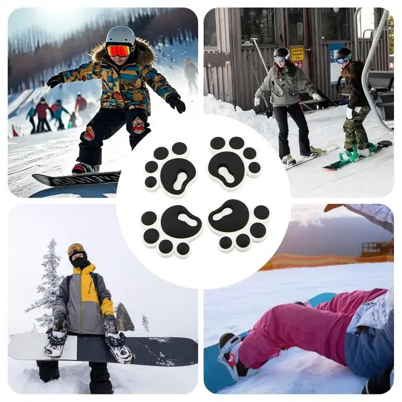 4pcs Snowboard Deck Pads High quality soft rubber material Anti-slip stickers Not easy to break deform Durable Exquisite fitting