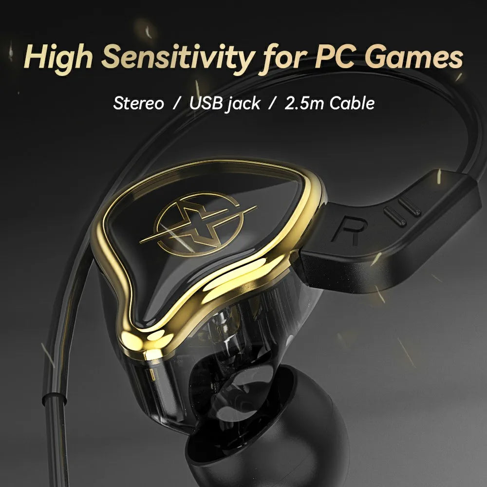 USB Gaming Headphones 7.1 Surround Sound Wired Headset with Microphone Noise Cancelling Earphone for PC Computer PS4 PS5 Laptop