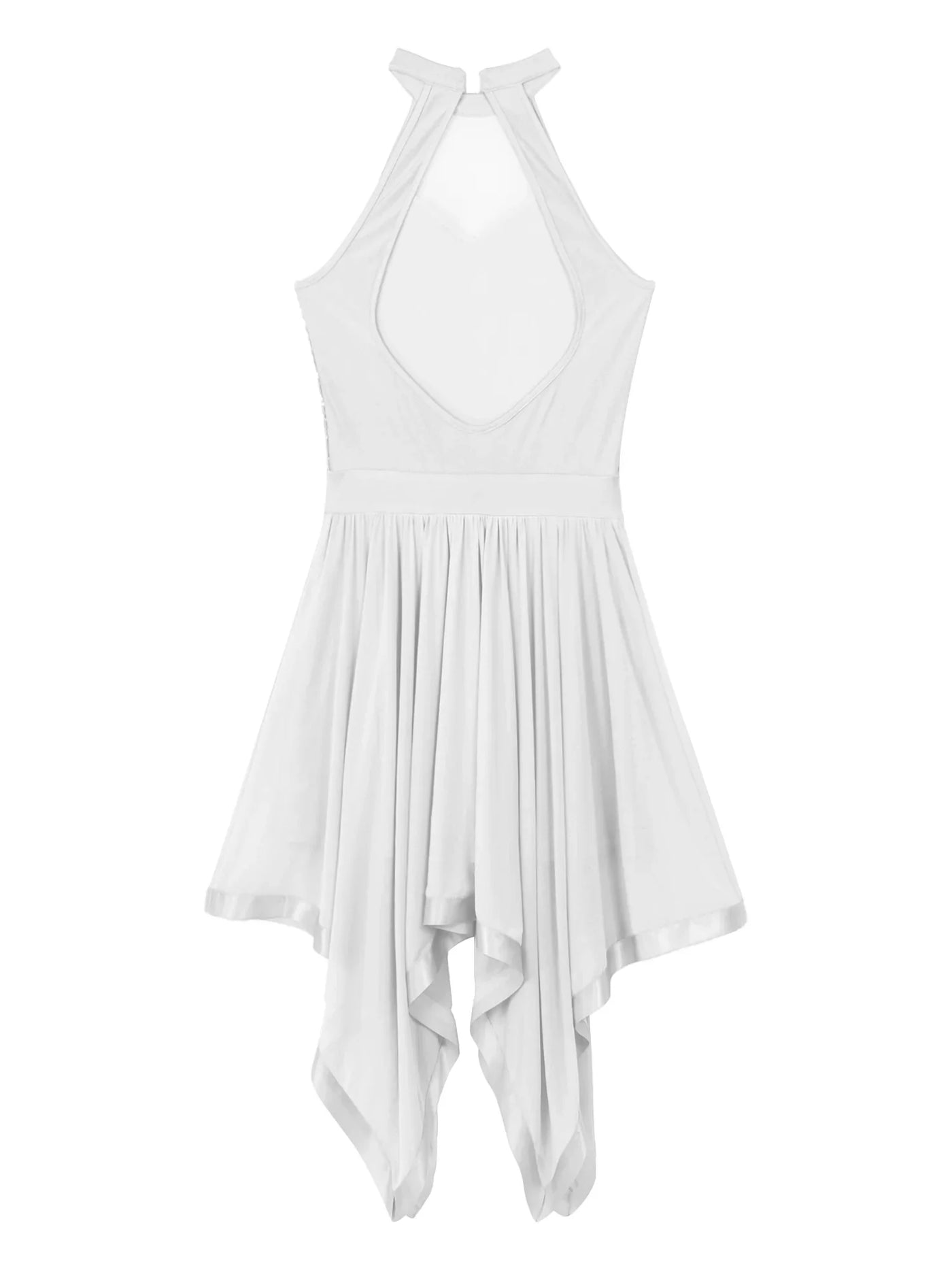 Elegant Ballet Leotards Dance Dress For Women Shiny Sequins Asymmetrical Hem Mesh Lyrical Dresses Prom Performance Costume