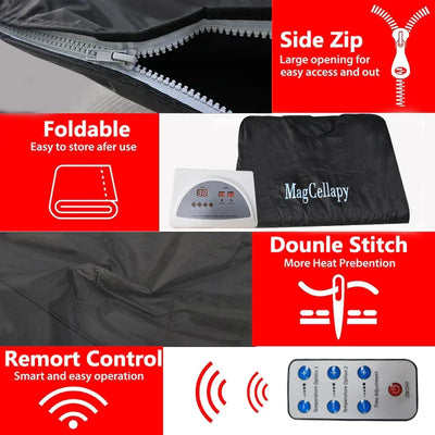 Far Infrared Sauna Blanket Body Sculpting Sauna Bag Professional Detox Therapy Anti-Aging Beauty Machine Fitness Machine Black