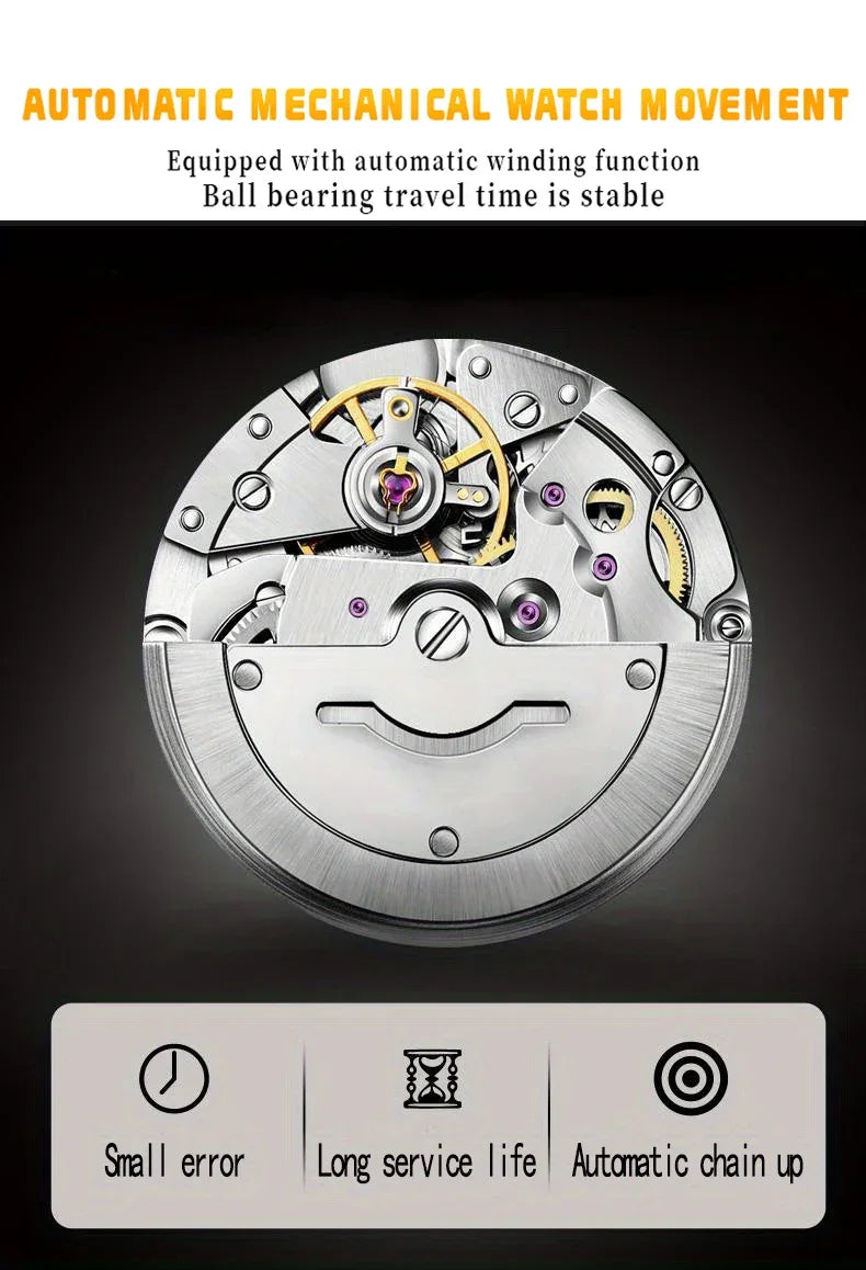 New authentic high aesthetic fully automatic mechanical watch for men, high-end brand fashion, business simplicity, niche trendy