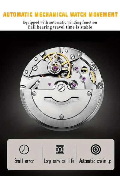 New authentic high aesthetic fully automatic mechanical watch for men, high-end brand fashion, business simplicity, niche trendy