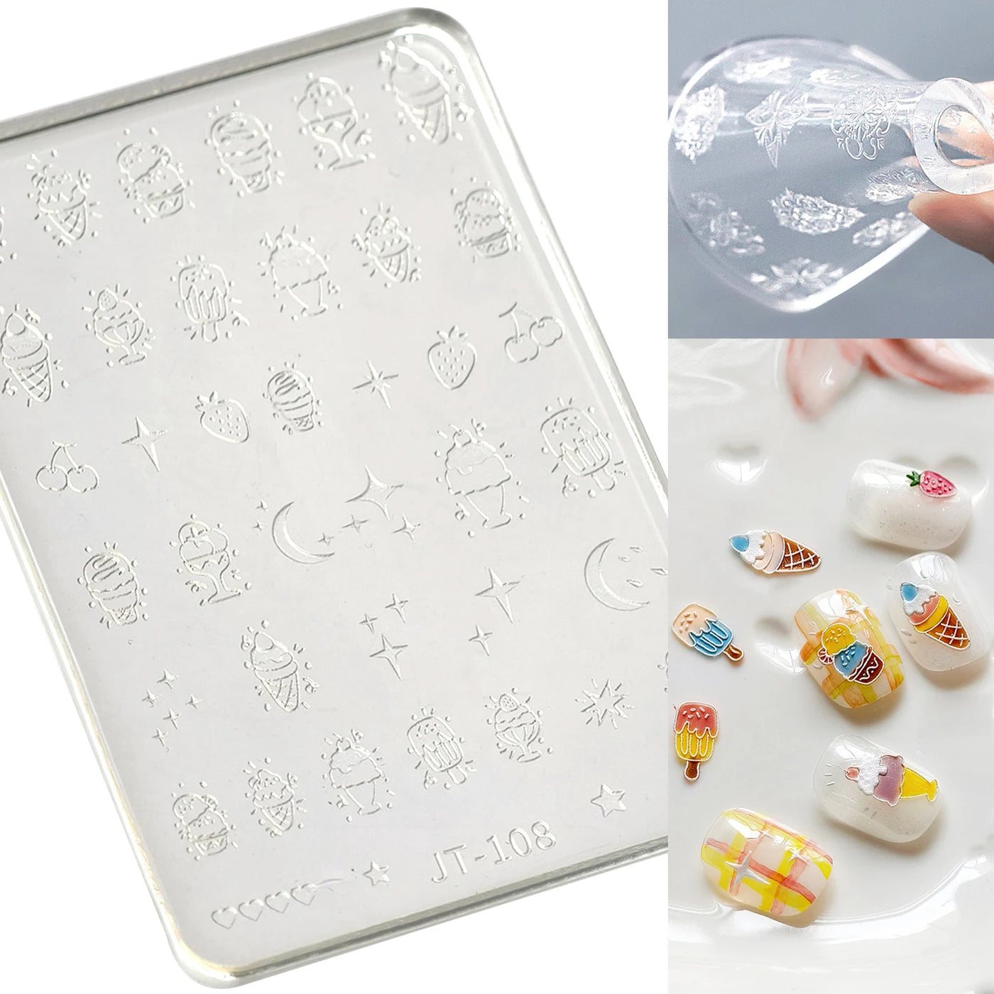 Geometric Bowknot Grid Lace Flora Edge Nail Art Silicone Carving Mold Mould Star Daisy Flower Charms Bow Tie Snowflake Template