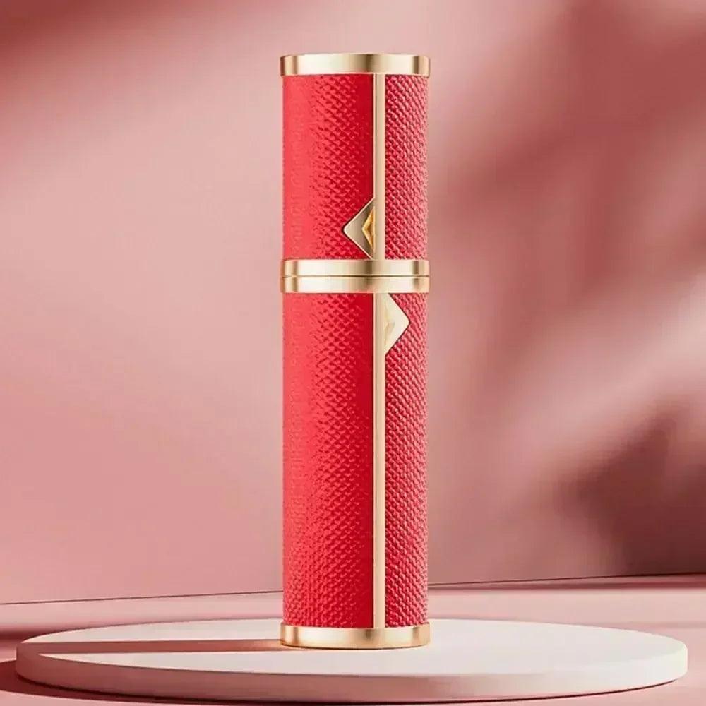 Luxury bottom-filled perfume bottle aluminum self-pumping 5ml real leather spray cologne moisturizer fragrance