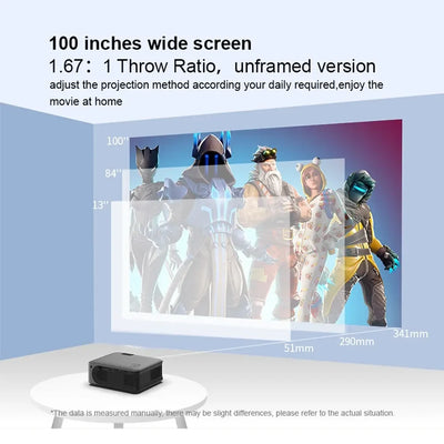 Portable Projector A30 Support 4K HDMI 1080P Mini Projectors Smart TV WIFI Home Theater Cinema Sync Android Phone Beamer LED