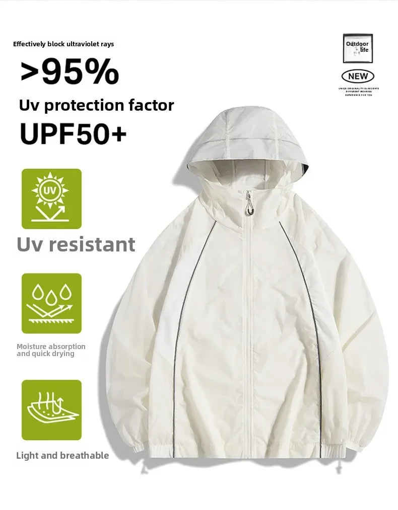 Summer Sun Jackets Men's Outdoor Cycling Clothing Quick Dry UV Skin Coat Women Sports Sun Protection Hiking Camping Windbreaker