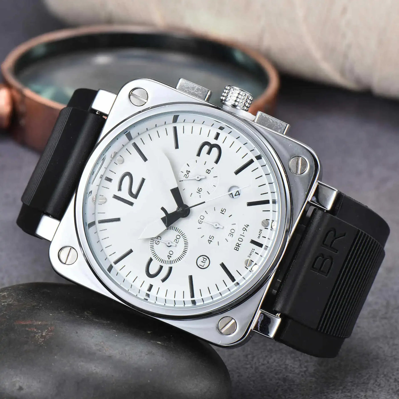 High-End BR Original Brand Watches For Mens High Quality Square Automatic Mechanical Watch Business Sports AAA Male Clock