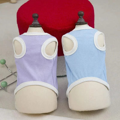 Pet Clothes Dog Vest Summer Breathable Sleeveless Hoodies Blue Purple Clothing Puppy Sweatshirt Tank Top Costume For Small Dogs