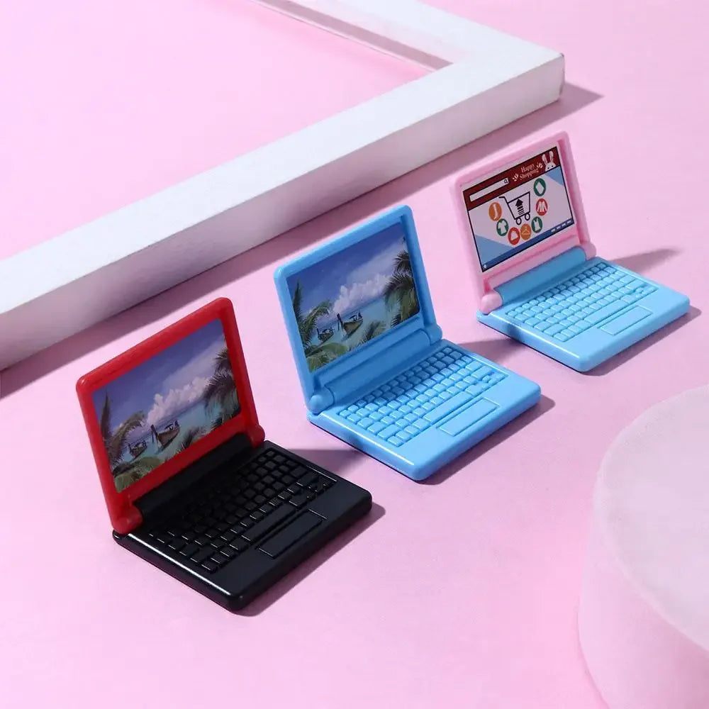DIY Accessories Doll House Decoration Crafts Dollhouse Miniature Dollhouse Computer Simulation Laptop Dollhouse Furniture