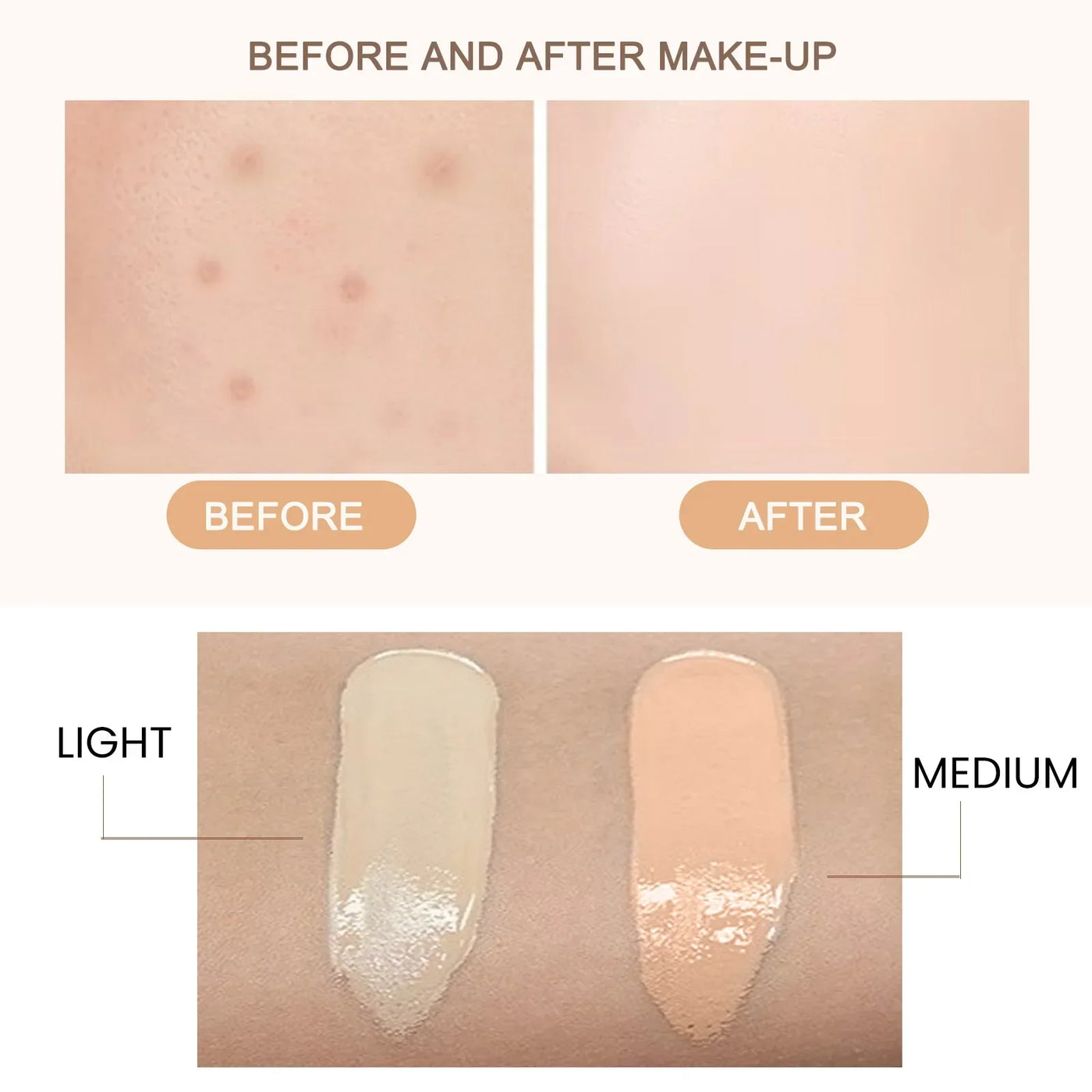 Natural Foundation Cc Cream Waterproof Brighten Moisturizing Foundation Concealer Oil-Control Sunscreen Spf 50 Makeup Cosmetics