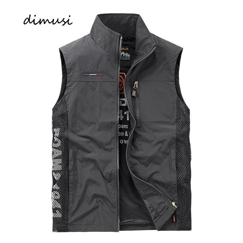 Summer Men's Work Vest Leisure outdoor Men Breathable Mesh Sports Waistcoat Man Photography Fishing Sleeveless Jackets Clothing