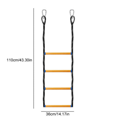 4 Step Boat Rope Ladder Folding Heavy Duty Climbing Rope Assist Boat Ladder for Inflatable Boat Kayak Motorboat Canoeing