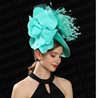 Royal Ascot Big Fascinator Derby Hat Women Kentucky Derby Headpiece Flower Wedding Fascinators Hats Hair Clip Ladies Chapeau