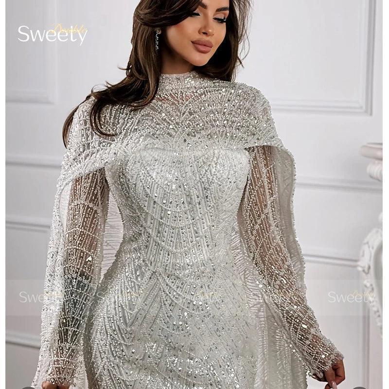 Mermaid wedding dress lace with beading ball gown