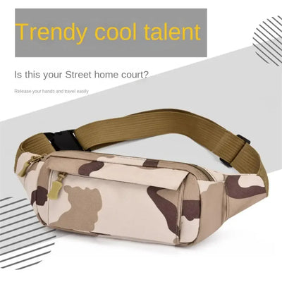 Banana Bag Waterproof Waist Pouch Oxford Cloth Wear Resistant Waist Bags Portable Large Capacity Shoulder Belt Bags Running