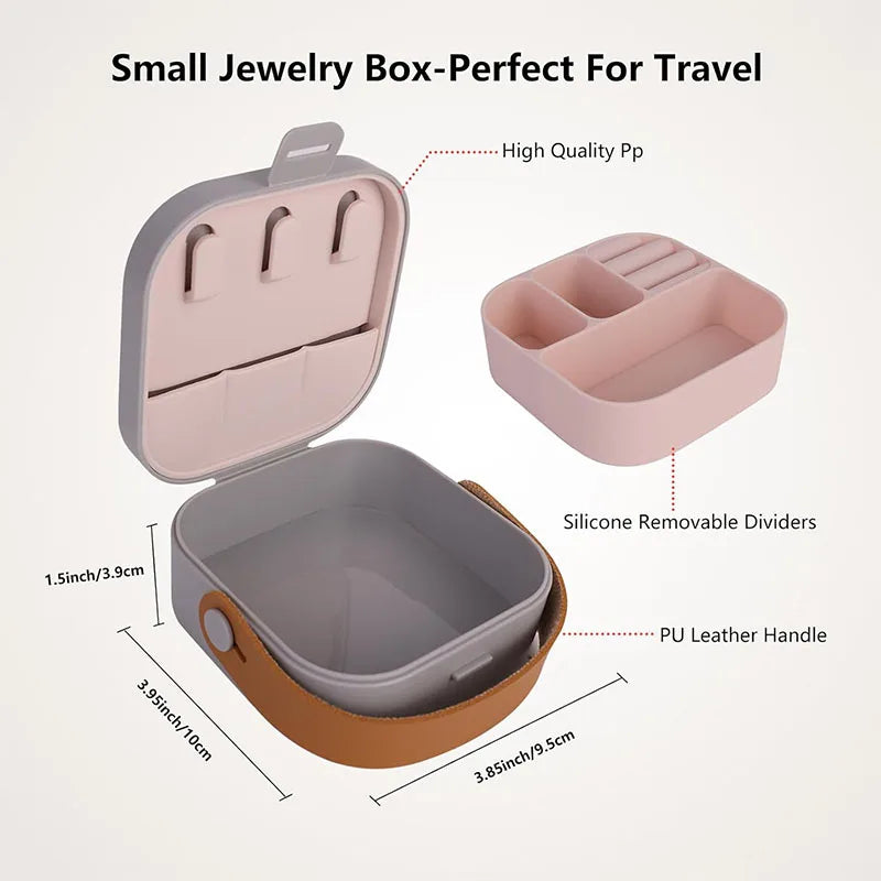 Mini Jewelry Travel Case Portable Traveling Jewelry Storage Organizer Box Women Rings Earrings Necklace Organizer Boxes JT