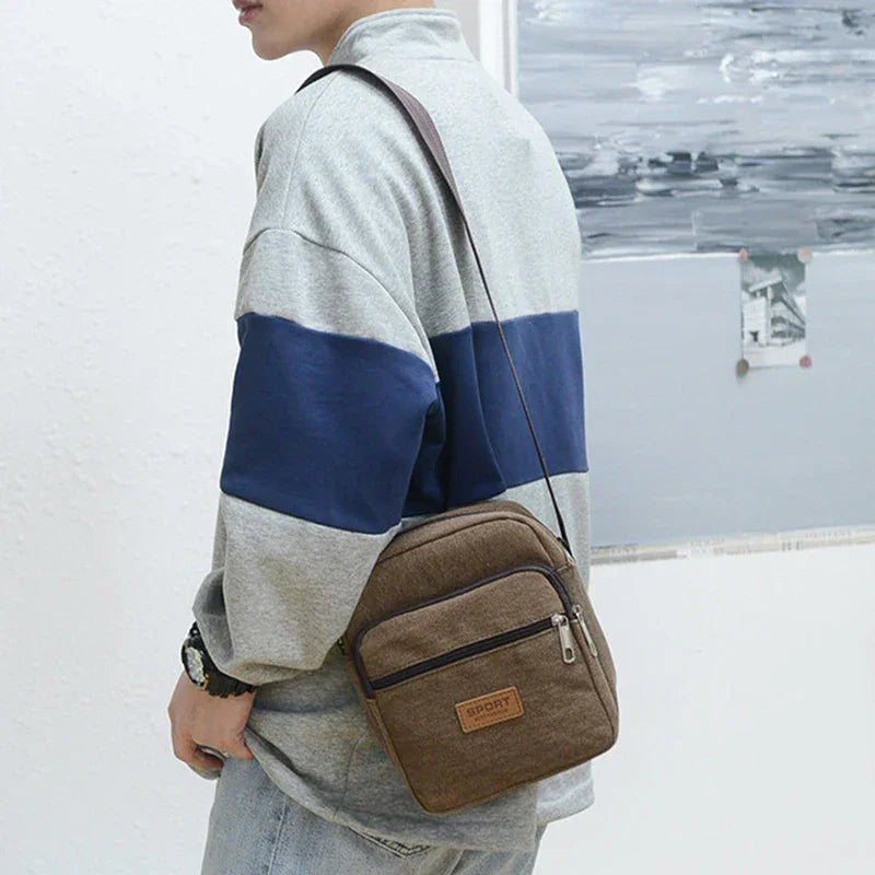 Men's Fashion Canvas Small Bag Casual Men Mini Handbags Male Crossbody Shoulder Messenger Bags For Men Business Sidebag