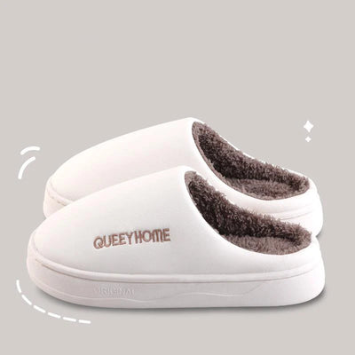 Indoor Home Comfort 2025 New Winter Slippers for Men & Women: Plush Warm Fleece Lining, Anti-Slip Thick Sole