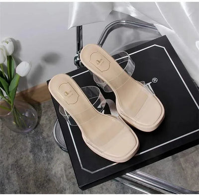 Women's Thick Crystal High Heels, Summer | Waterproof | Not Tired Feet | Slippers, Sandals, Women's Shoes