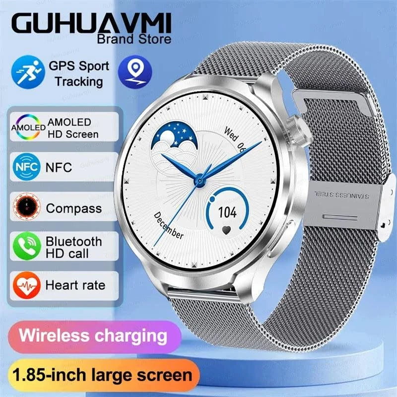 Smart Watch 1.85" BIG AMOLED Screen NFC GPS Tracker IP68 Watch 4 BT5.3 Call Health Smartwatches Custom Dial Series GT Upgraded