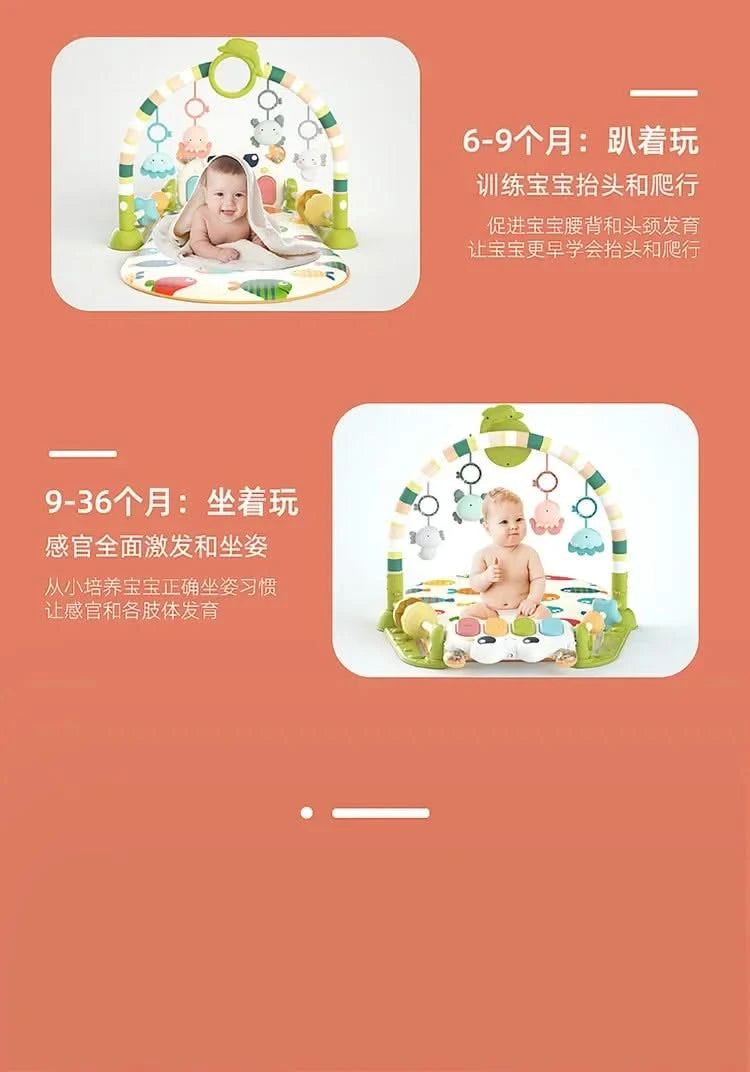 Baby Toys Musical Play Mats Piano Gym Newborn Toys Tummy Time Mat Baby Teether & Padded For Toddlers Early Learning Education