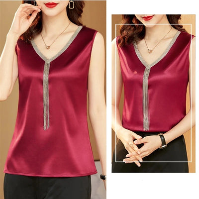 Women's Solid Tank Top Chiffon