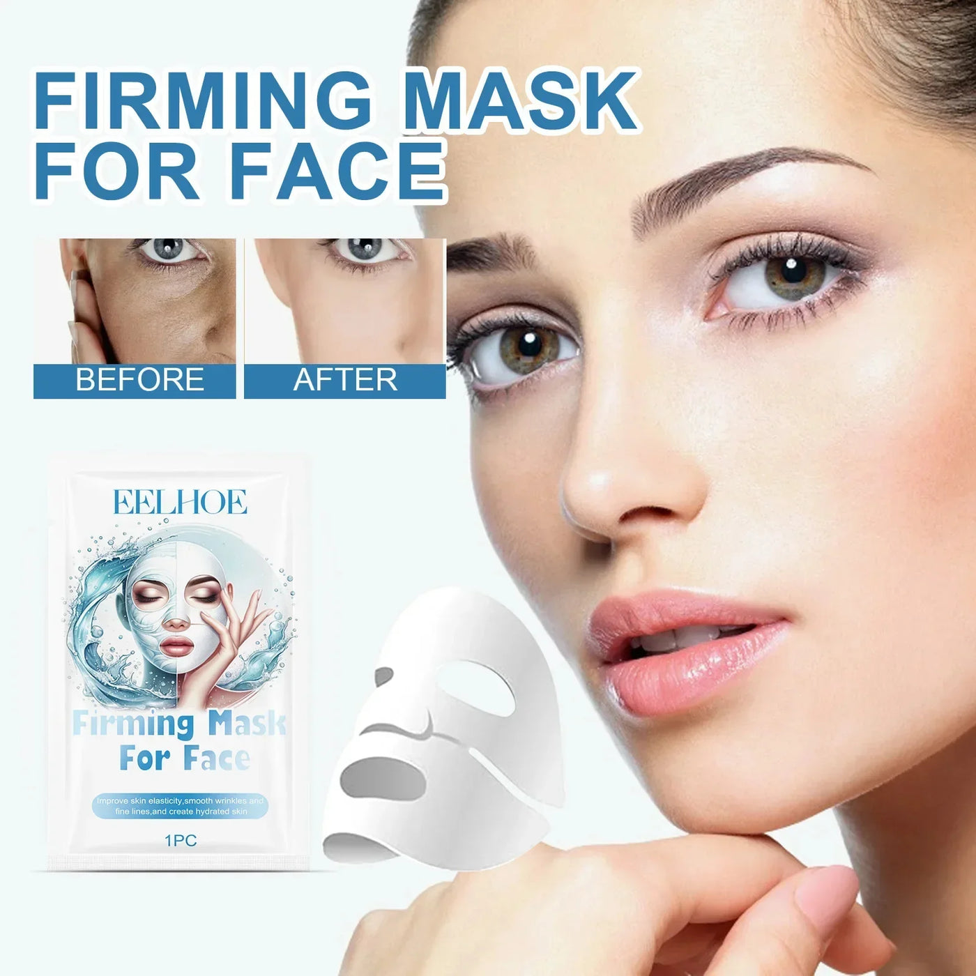 Water -Soluble Collagen Face Mask Shrink Pore Deep Moisturizing Overnight Mask Anti-Wrinkle Hydrating Brightening Face Skin Care