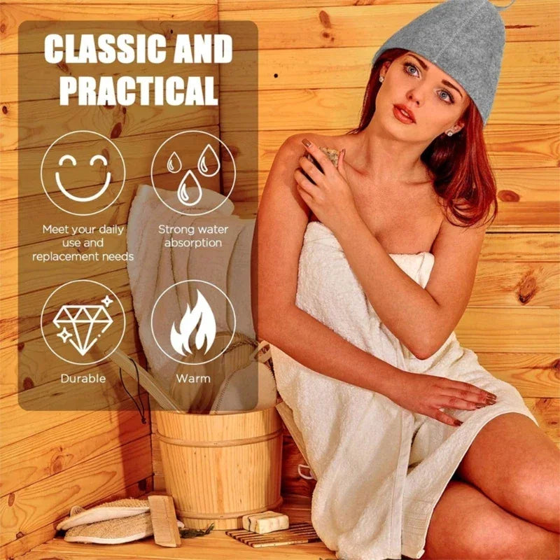 1/2pcs Wool Felt Sauna Hat Head Protective Hats for Men Women Bath House Winter Drop Shipping