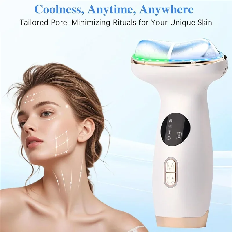 A52Q-Red Light Therapy LED Facial Massager Cold Heat For Face Neck Eye Lifting Firming Depuffing Sculptor Skin Care