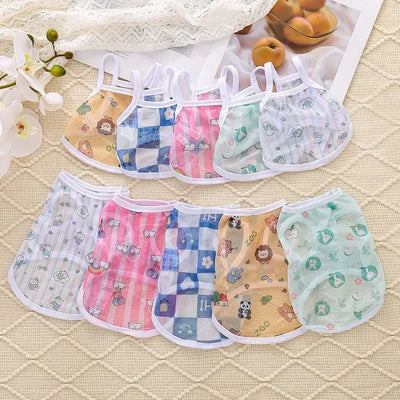 Pet clothing is fresh cute fashionable summer thin cat and dog clothing breathable mesh suspender and stylish vest