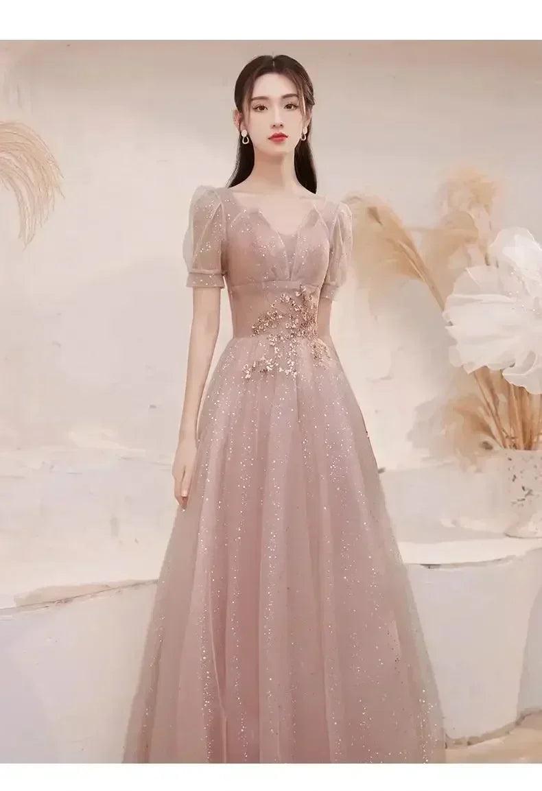 High-end banquet evening dresses women’s 2025 new spring summer light luxury slim birthday party performance dance