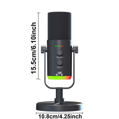 USB/XLR Dynamic Microphone for Gaming Streaming, Computer PC Microphone, Mute Button, Podcasting Desktop Mic for YouTube