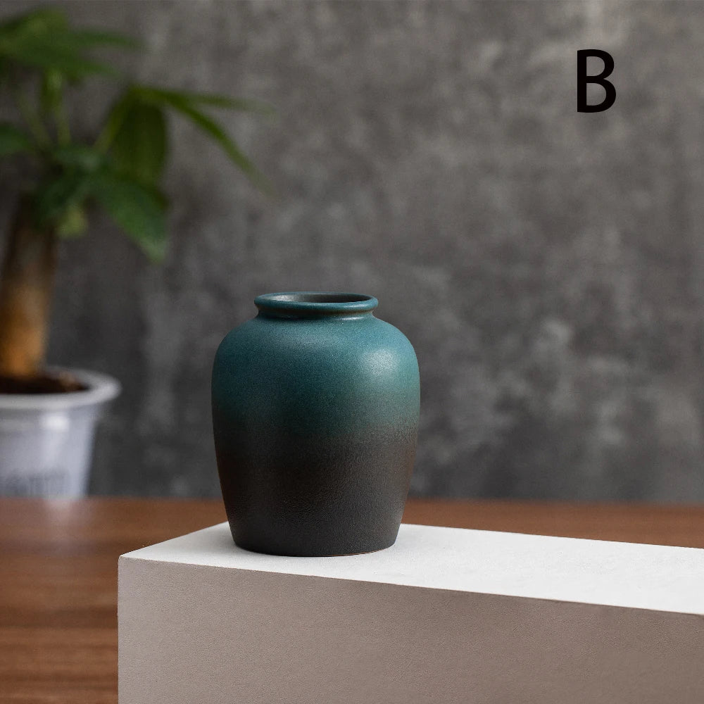 Small Ceramic Vase for Flowers Plants,  Matte Vases for Modern Table Shelf Home Decor Wedding  Frosted Elegant Ceramic Vase