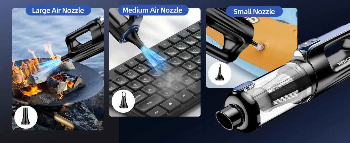 Car Vacuum Portable Cordless18000Pa 2 in 1 Vacuum CleanerAir Duster Handheld Vacuum Cordless Strong Suction Rechargeable