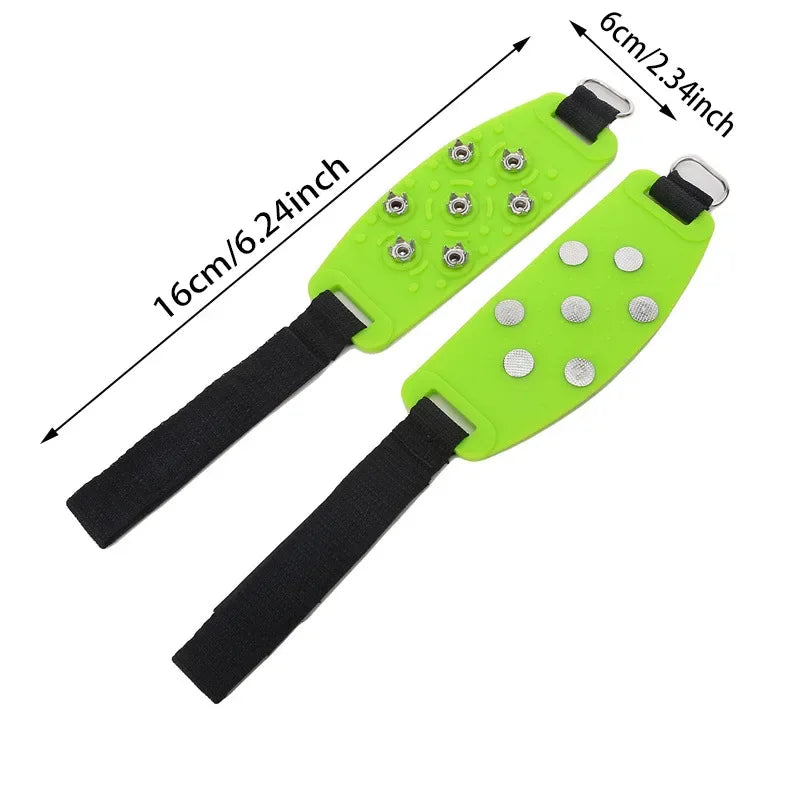 Ice Cleats Traction Crampons Overshoe Ice Snow Anti Slip Spikes Grips Ice Grippers for Adult Hiking Mountaineering Boots Winter
