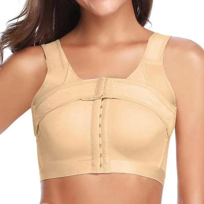 Dimmkof Front Buckle Closure Compression Bras Women's Adjustable Strap Posture Corrector Bras with Breast Support Band Shapewear