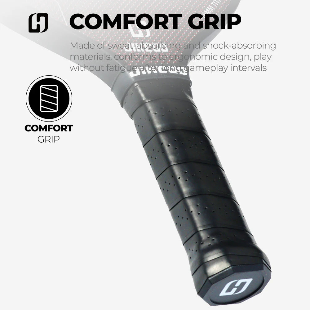 JIKEGO Titanium Weave T700 Carbon Fiber Pickleball Paddle Thermoformed Unibody Foam Edge 16mm Elongated Pickle Balls Racket CFS