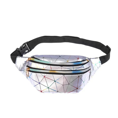 Fashion Geometric Patterns Wallet Bag Women Waist Packs Fanny Pack Pouch Hip Purse Satchel Laser Belt Bags
